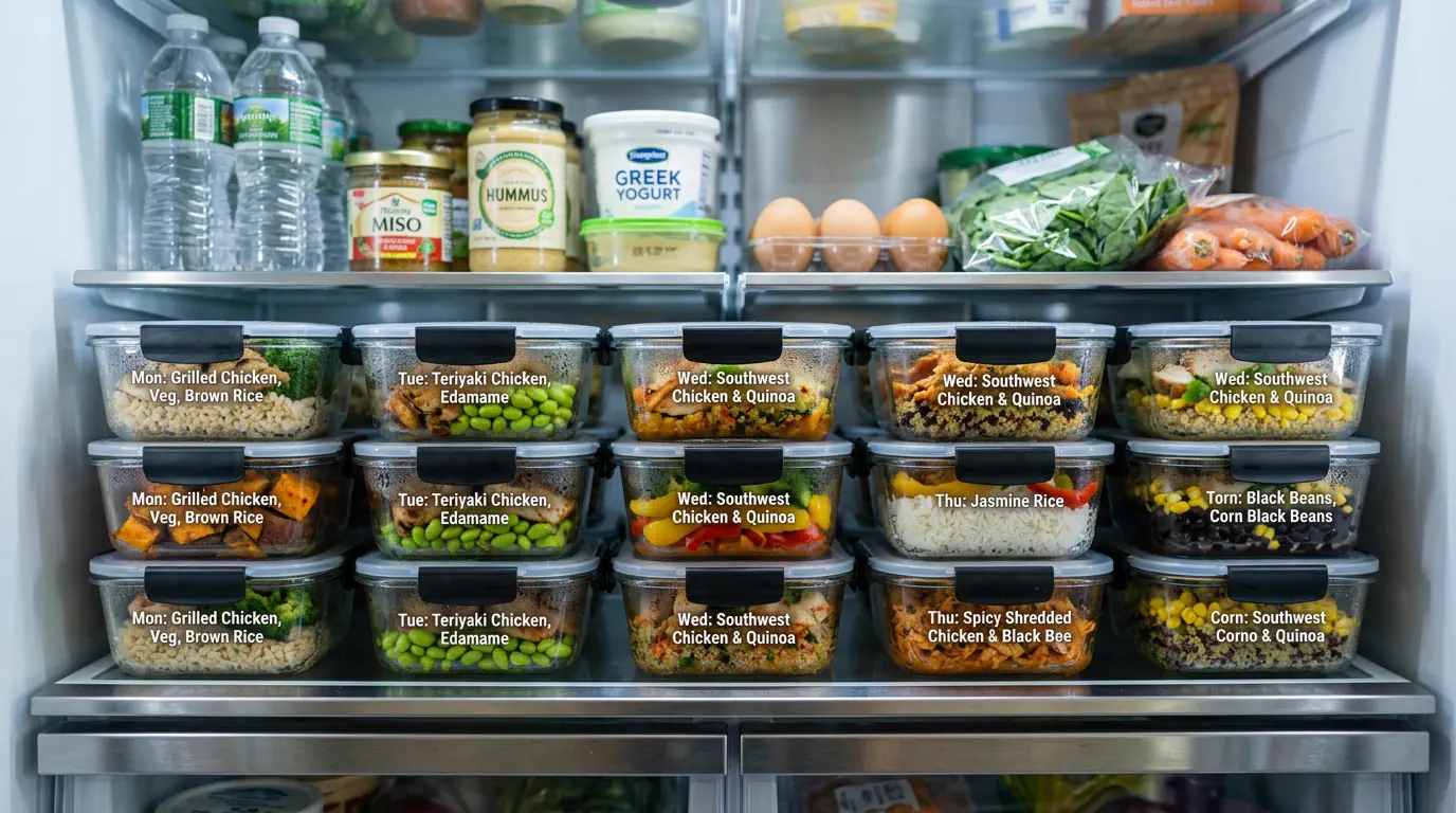 Marmita de frango fit para secar barriga com arroz integral e brócolis