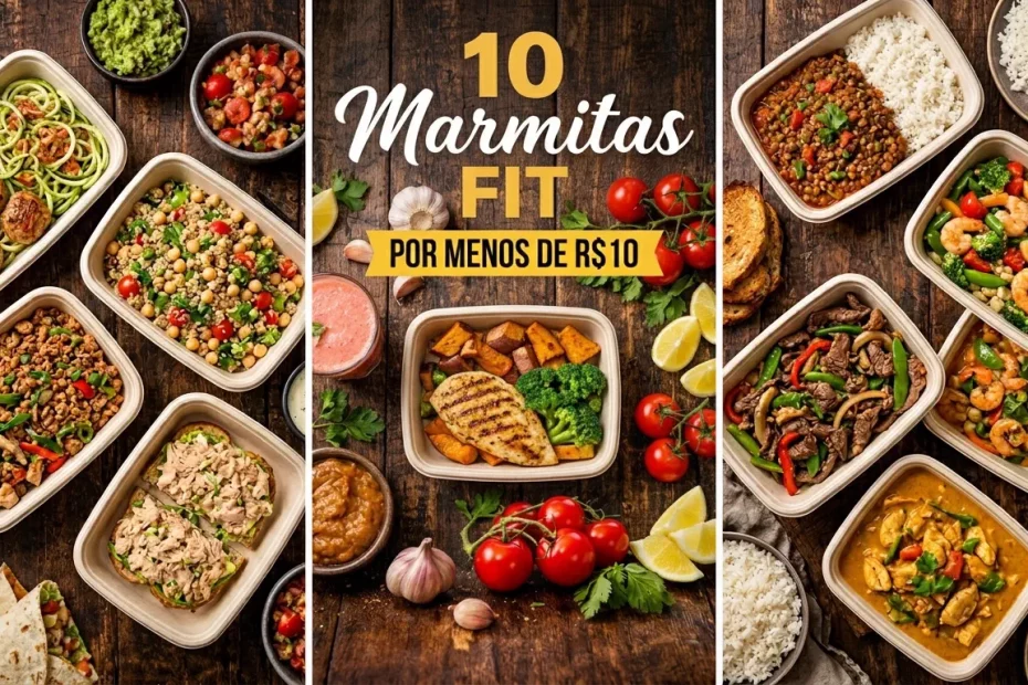 10 marmitas fit por menos de R$10
